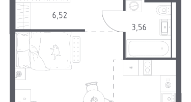 1-к. квартира, 29&nbsp;м²