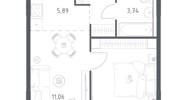 Студия, 36&nbsp;м²
