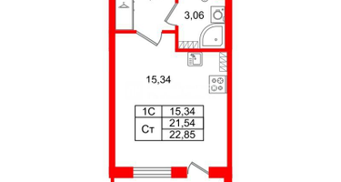 Студия, 21 м²