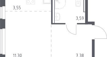 Студия, 25&nbsp;м²