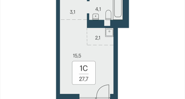Студия, 27&nbsp;м²