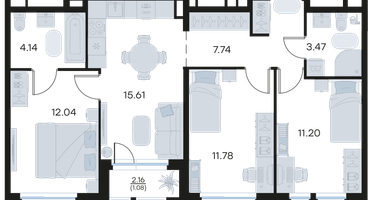 3-к. квартира, 67 м²
