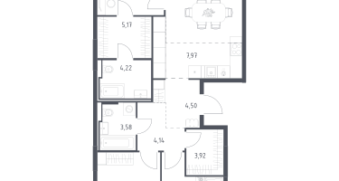 Студия, 91&nbsp;м²