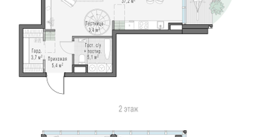 1-к. квартира, 77 м²