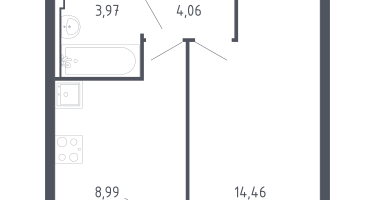 1-к. квартира, 32&nbsp;м²