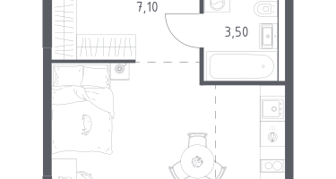1-к. квартира, 29&nbsp;м²