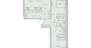 2-к. квартира, 79&nbsp;м²