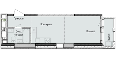 Студия, 29 м²