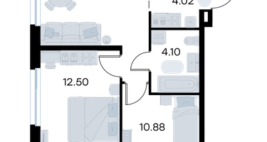 2-к. квартира, 50 м²