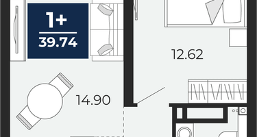 1-к. квартира, 36&nbsp;м²