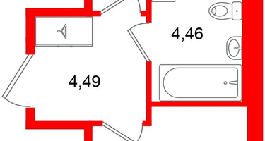 1-к. квартира, 36&nbsp;м²