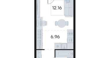 Студия, 28&nbsp;м²