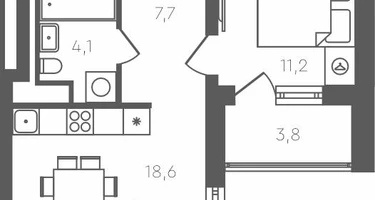 1-к. квартира, 48&nbsp;м²