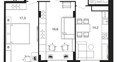 2-к. квартира, 65&nbsp;м²