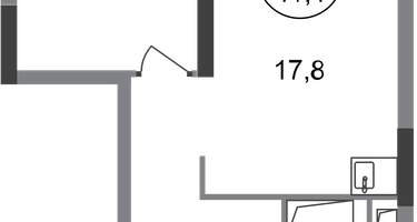 1-к. квартира, 41&nbsp;м²