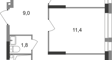 2-к. квартира, 57 м²