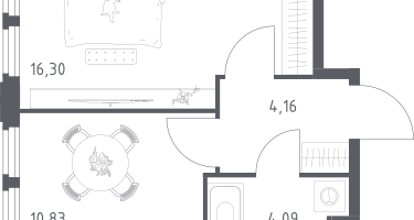 1-к. квартира, 35&nbsp;м²