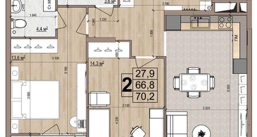 2-к. квартира, 70 м²