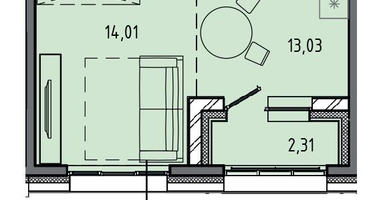 1-к. квартира, 37 м²