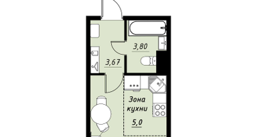 Студия, 21&nbsp;м²
