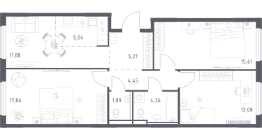 Студия, 79&nbsp;м²