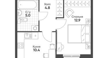 1-к. квартира, 33 м²