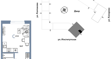 Студия, 27&nbsp;м²