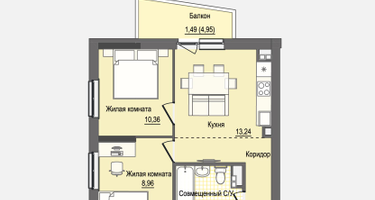 2-к. квартира, 47&nbsp;м²