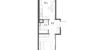 1-к. квартира, 42&nbsp;м²