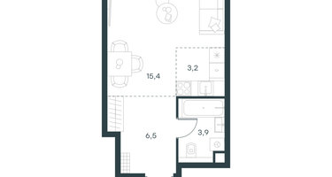Студия, 29&nbsp;м²