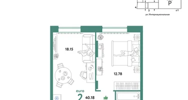 2-к. квартира, 40 м²