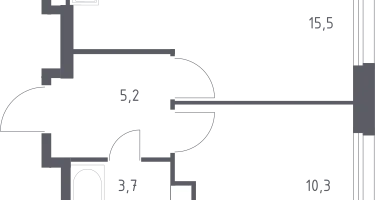 1-к. квартира, 34&nbsp;м²