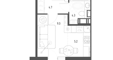 Студия, 24&nbsp;м²