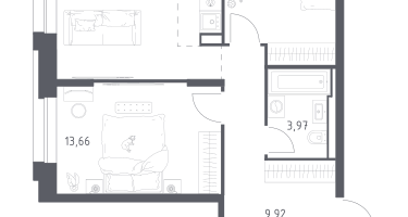 Студия, 60&nbsp;м²