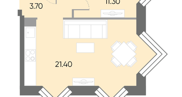 Студия, 39&nbsp;м²