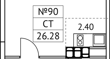 Студия, 26&nbsp;м²