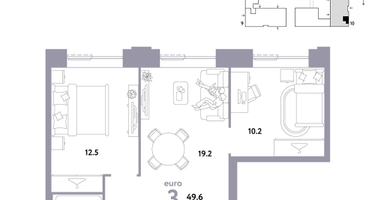 3-к. квартира, 49 м²