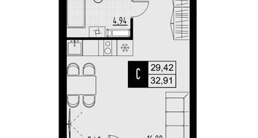 Студия, 31&nbsp;м²