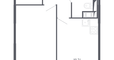 1-к. квартира, 39&nbsp;м²
