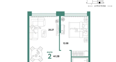 2-к. квартира, 41&nbsp;м²