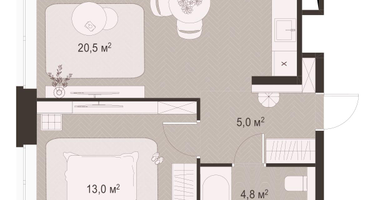1-к. квартира, 43&nbsp;м²