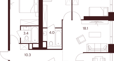4-к. квартира, 95 м²