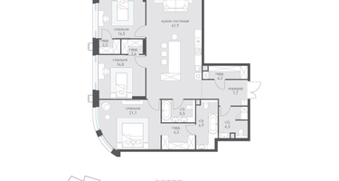 4-к. квартира, 170&nbsp;м²