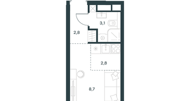 Студия, 17&nbsp;м²