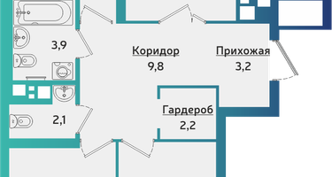4-к. квартира, 84&nbsp;м²