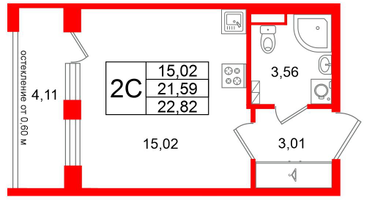 Студия, 21&nbsp;м²