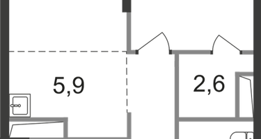 2-к. квартира, 54&nbsp;м²