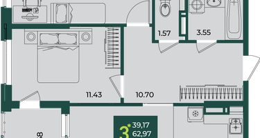 3-к. квартира, 66&nbsp;м²