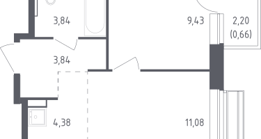 Студия, 33&nbsp;м²