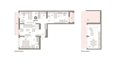 2-к. квартира, 138 м²